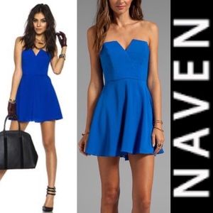 NAVEN Bombshell Circle Skirt Cobalt Blue Dress XS